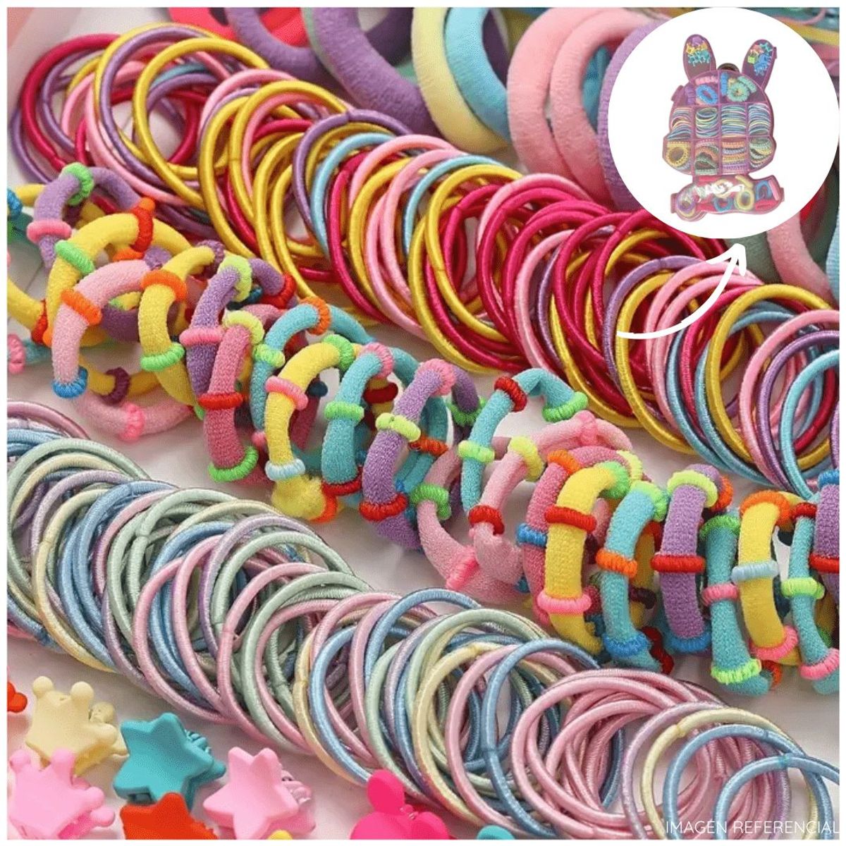 INSPIRA MARKET - Set de ganchitos piojito y ligas colets para el cabello