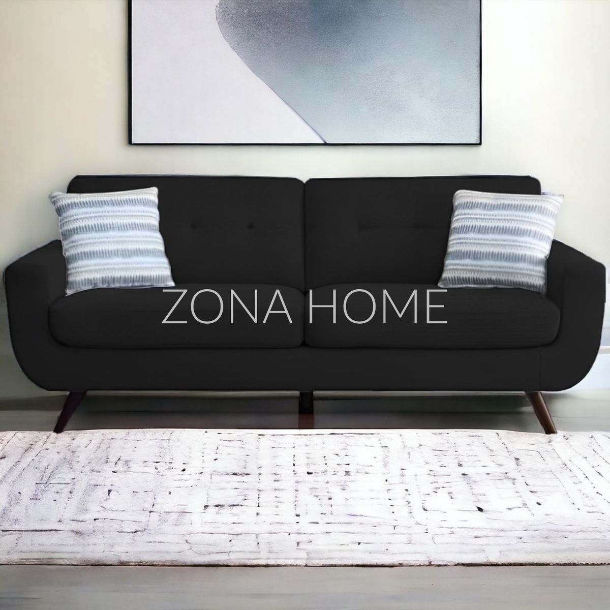 GENERICO - Sofá 3 Cuerpos San Marcos - Negro + Cojines de Regalo