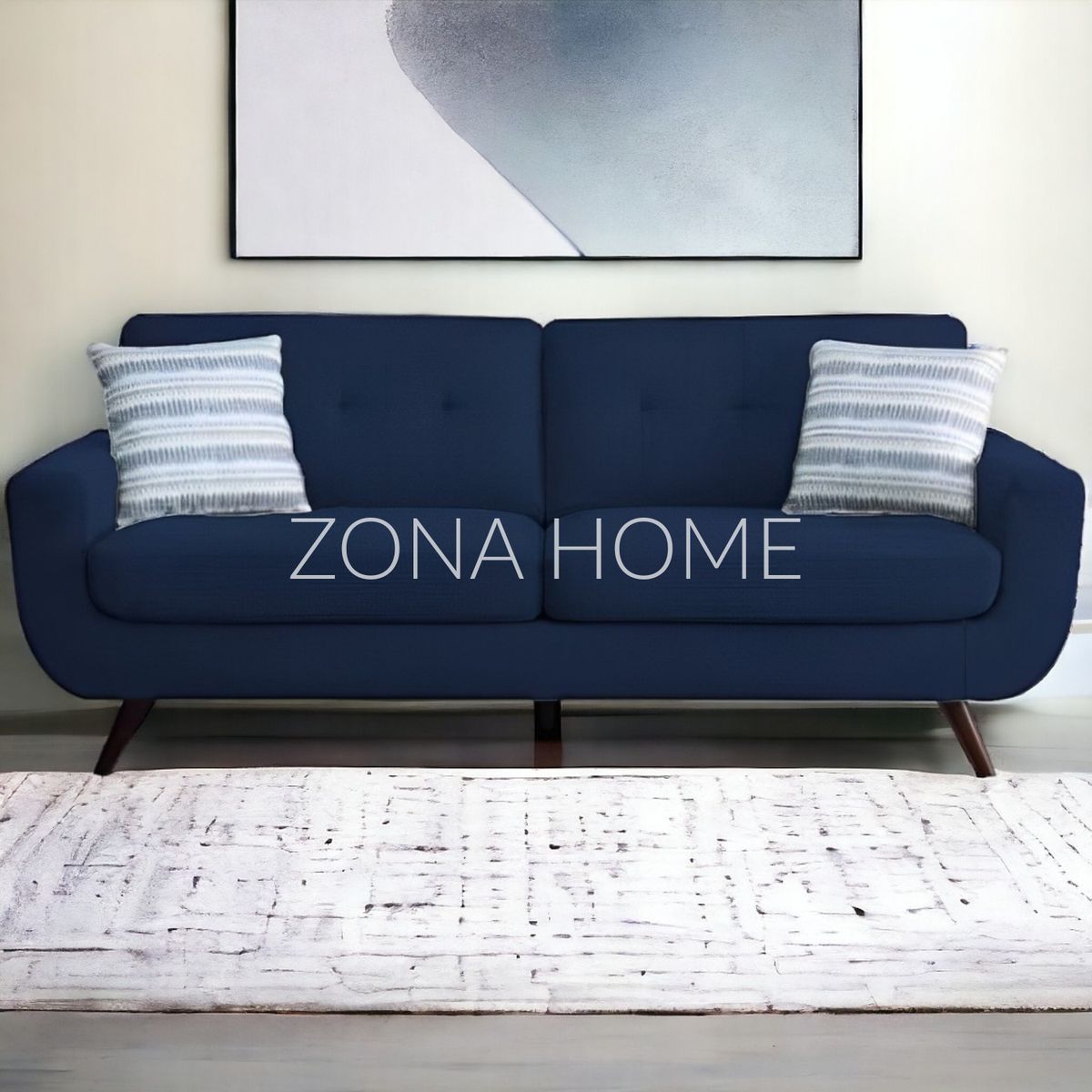 GENERICO - Sofá 3 Cuerpos San Marcos - Azul + Cojines de Regalo