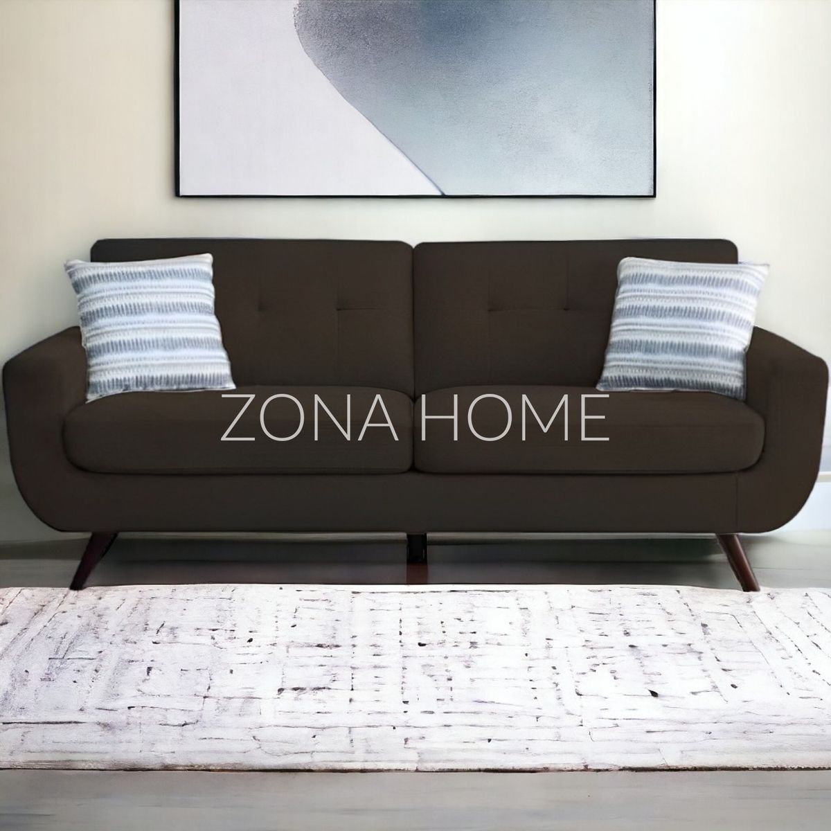 GENERICO - Sofá 3 Cuerpos San Marcos - Marrón + Cojines de Regalo