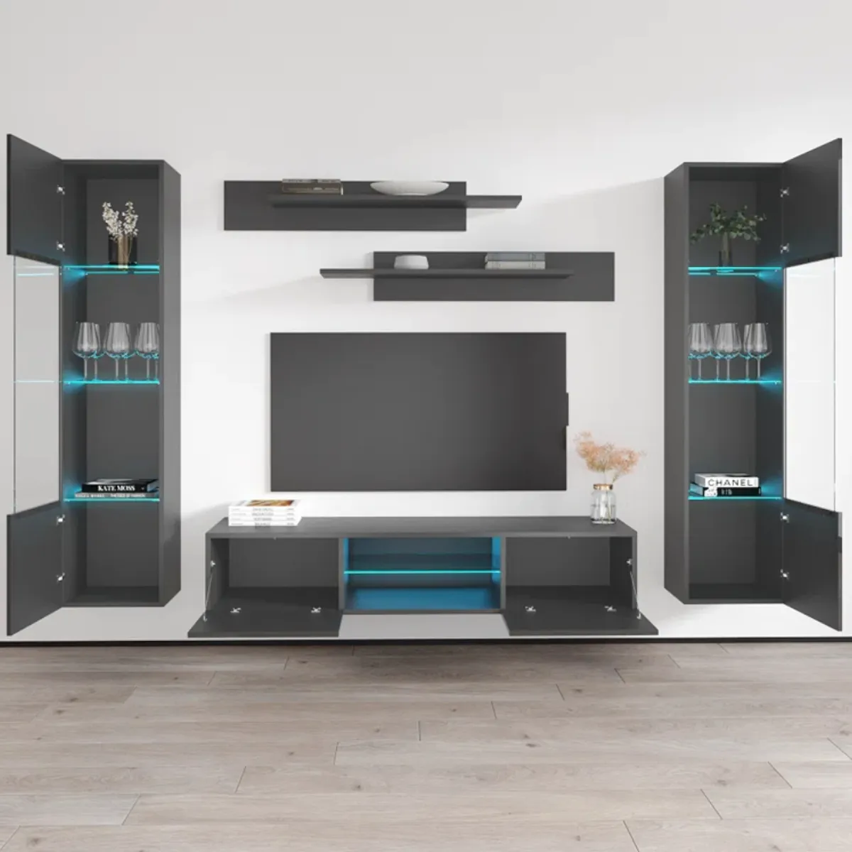 CENTRAL DECCO - CENTRO DE TV WALKER GRIS OSCURO