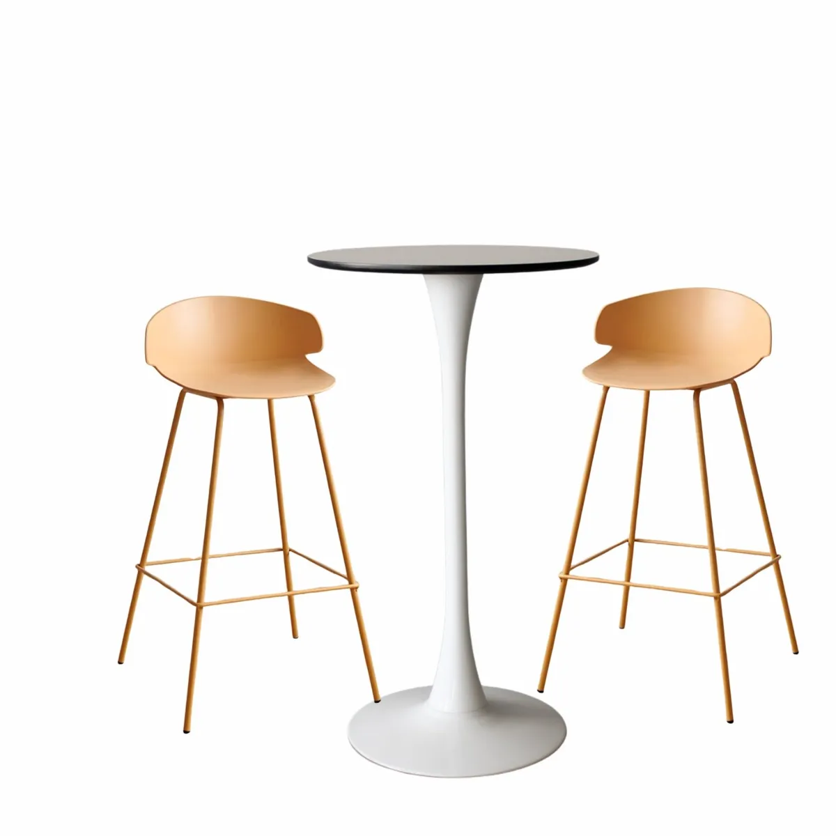 DECORPLAS - Banco de Bar Alto Venecia Fijo Color Amarillo Decorplas