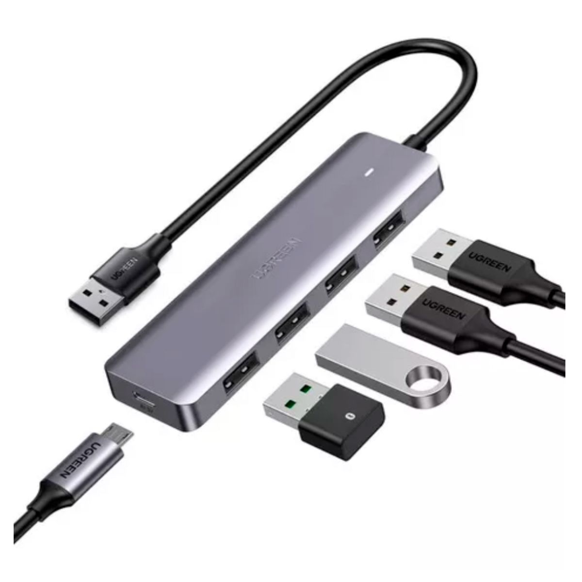 UGREEN - Adaptador Ugreen Convertidor Hub USB-C 4 Puertos USB-A 3.0 CM219