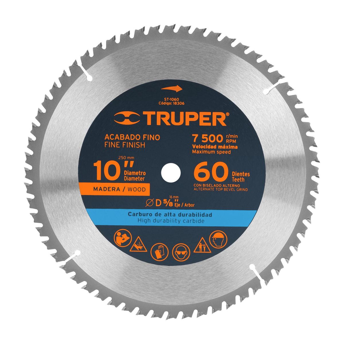 TRUPER - Disco para sierra ingleteadora 10" 60 dientes Truper