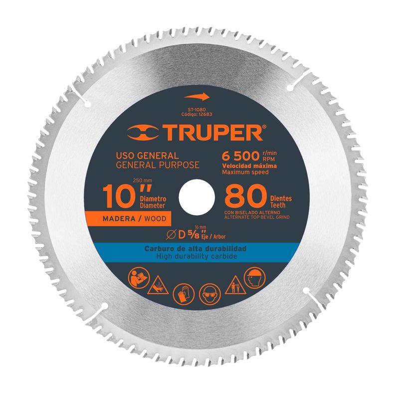 TRUPER - Disco para sierra ingleteadora 10" 80 dientes Truper