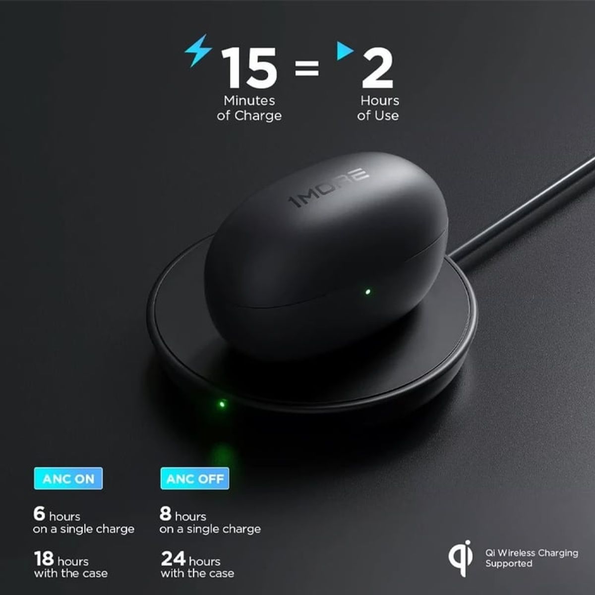 1MORE - Audífonos Bluetooth 1MORE ColorBuds 2-Negro