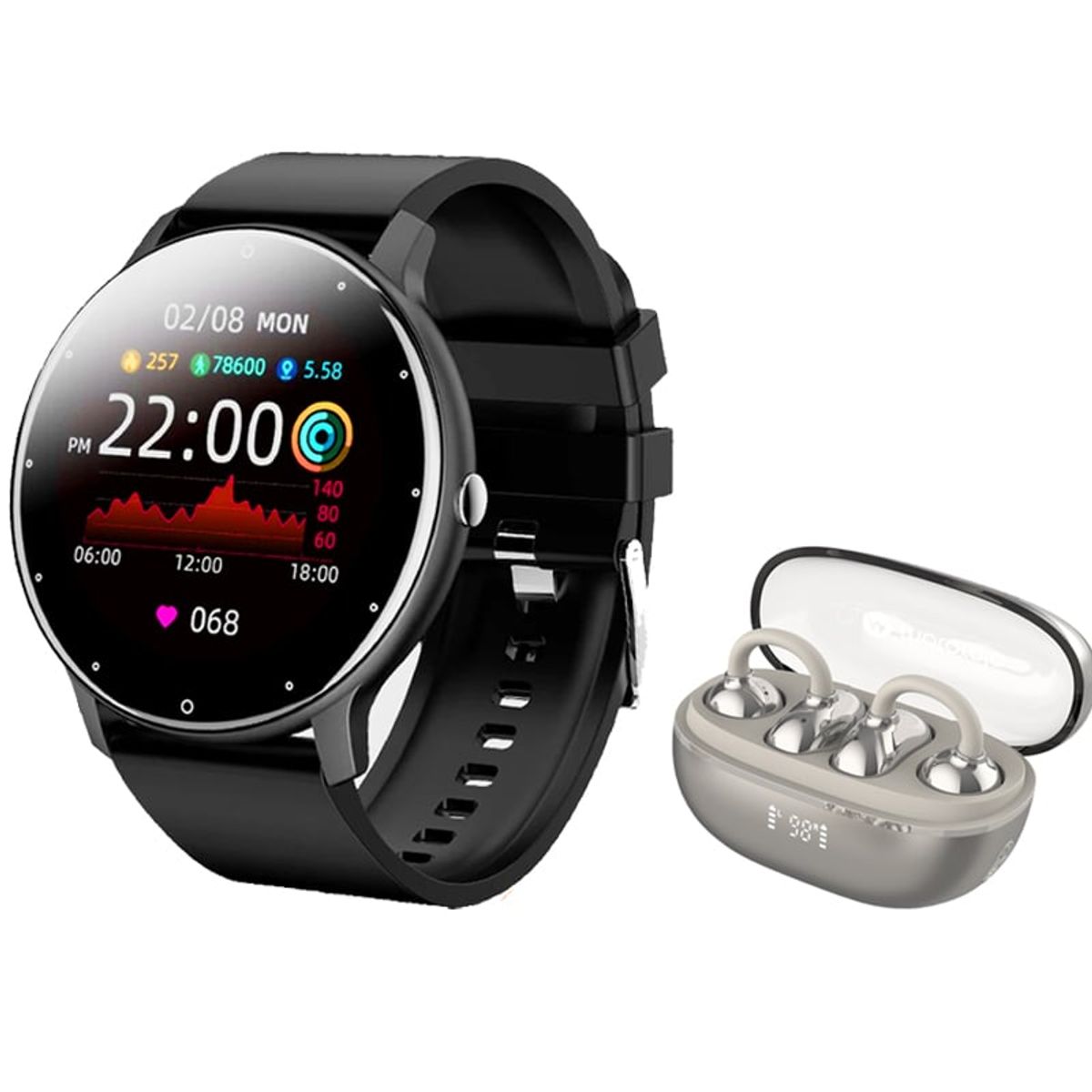 MOTOROLA - Audífonos Motorola Moto Buds C30-B y Toumi Fit 2-B Reloj inteligente