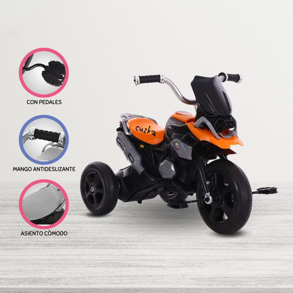 CUZKA - Moto a Pedal para Niños «DERBI» Orange