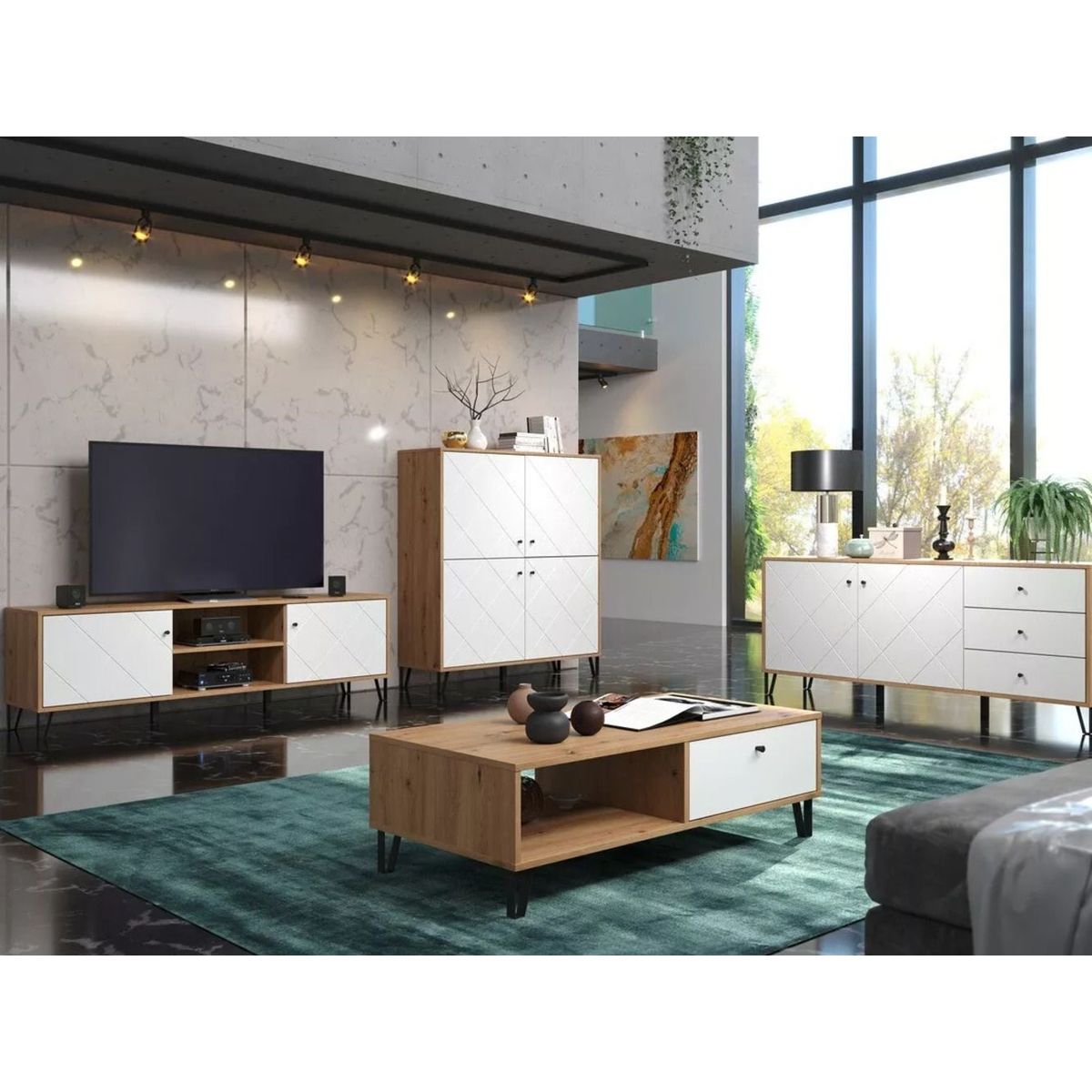 TU MESITA - Mesa de Centro Rústica Acapulco 2 cajones TU MESITA