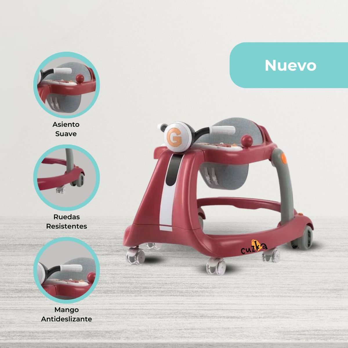 CUZKA - Andador Interactivo para Bebés «HERO» Red