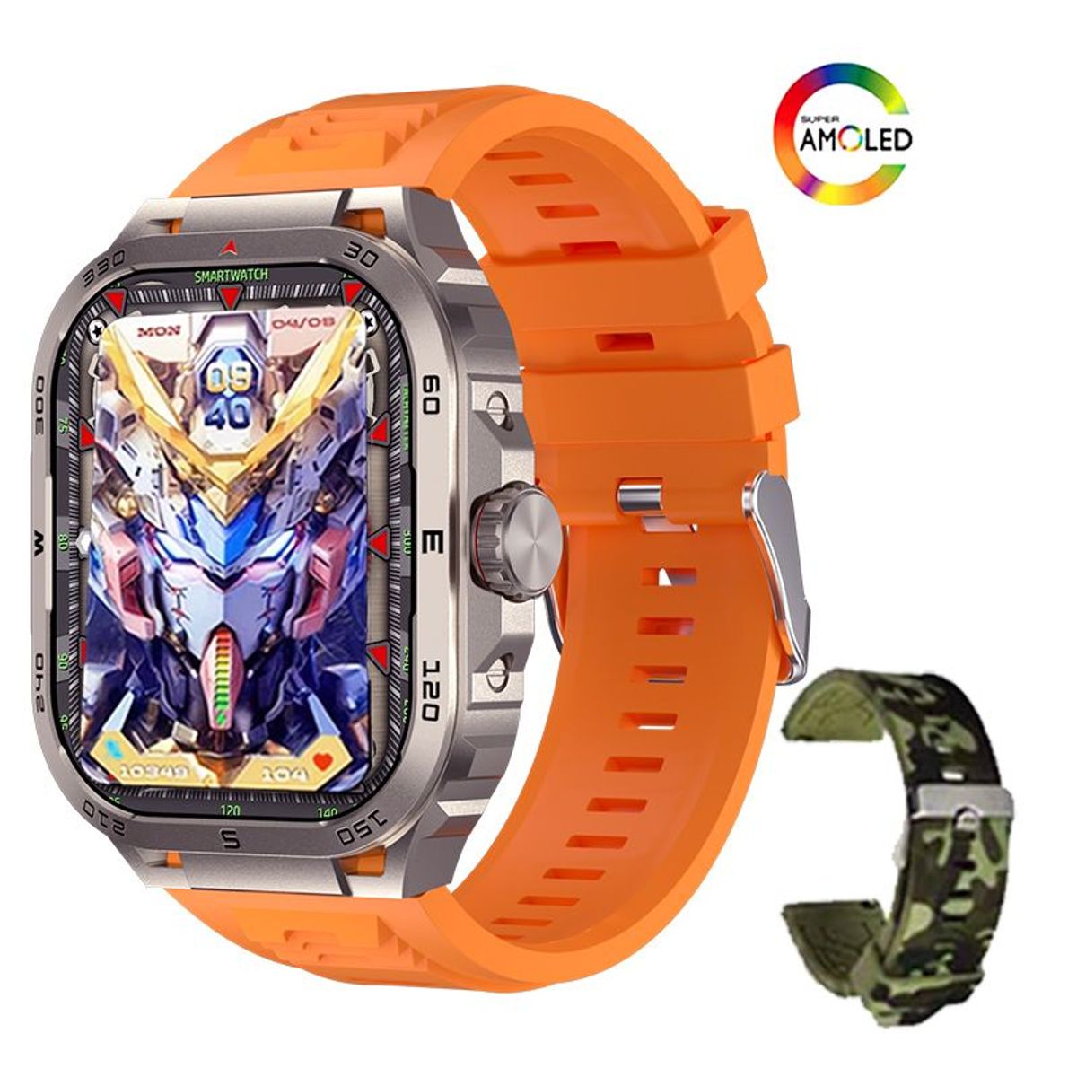LENOVO - Reloj Inteligente Toumi GT-W Max Bluetooth Smartwatch  2.1 Amoled-Oro