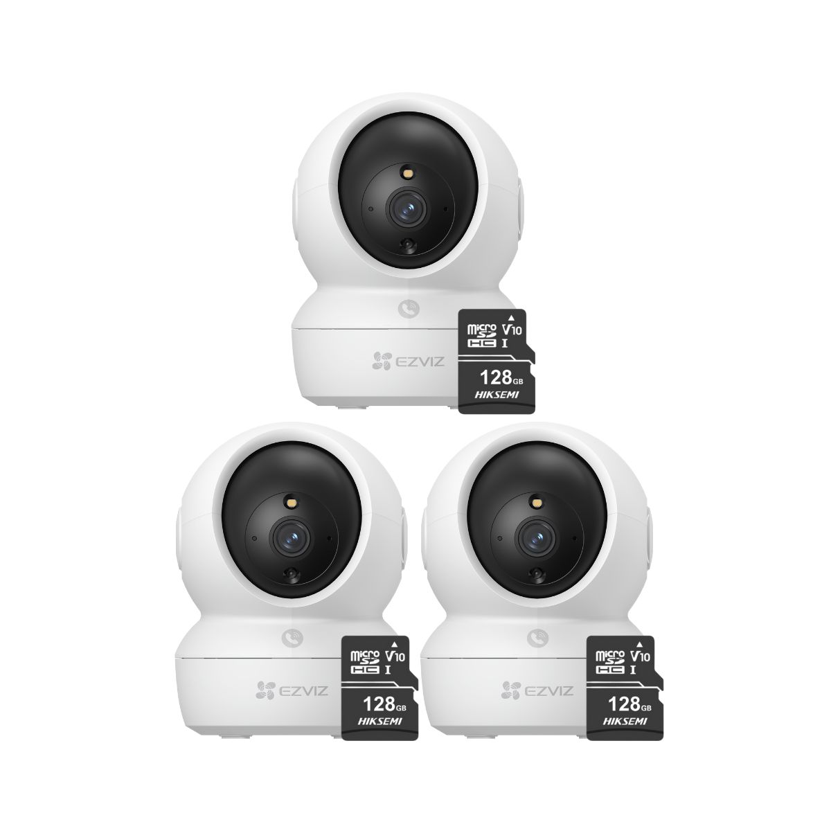 EZVIZ - Kit de 3 cámaras seguridad full hd para interiores H6C-Pro-2MP + 128SD Ezviz