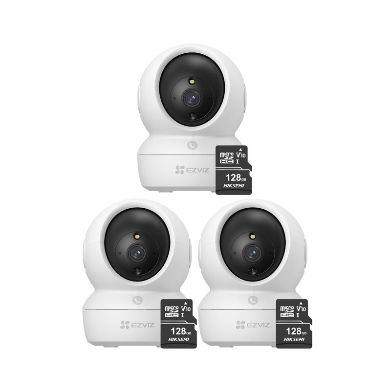 EZVIZ - Kit de 3 cámaras seguridad full hd para interiores H6C-Pro-2MP + 128SD Ezviz