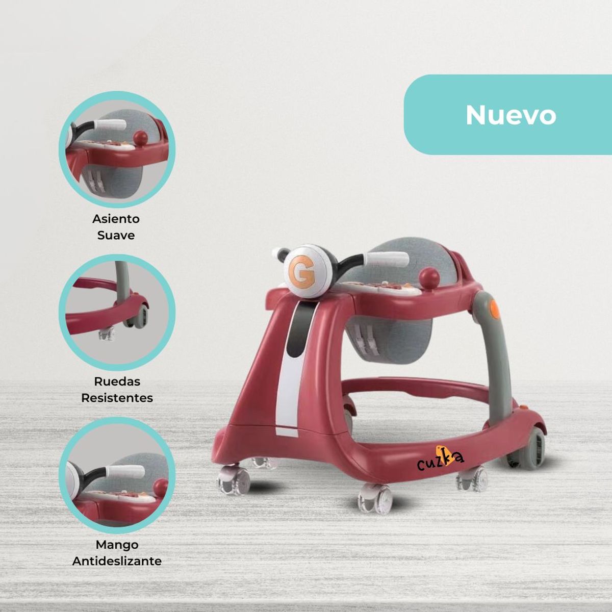 CUZKA - Andador Interactivo para Bebés «HERO» Red