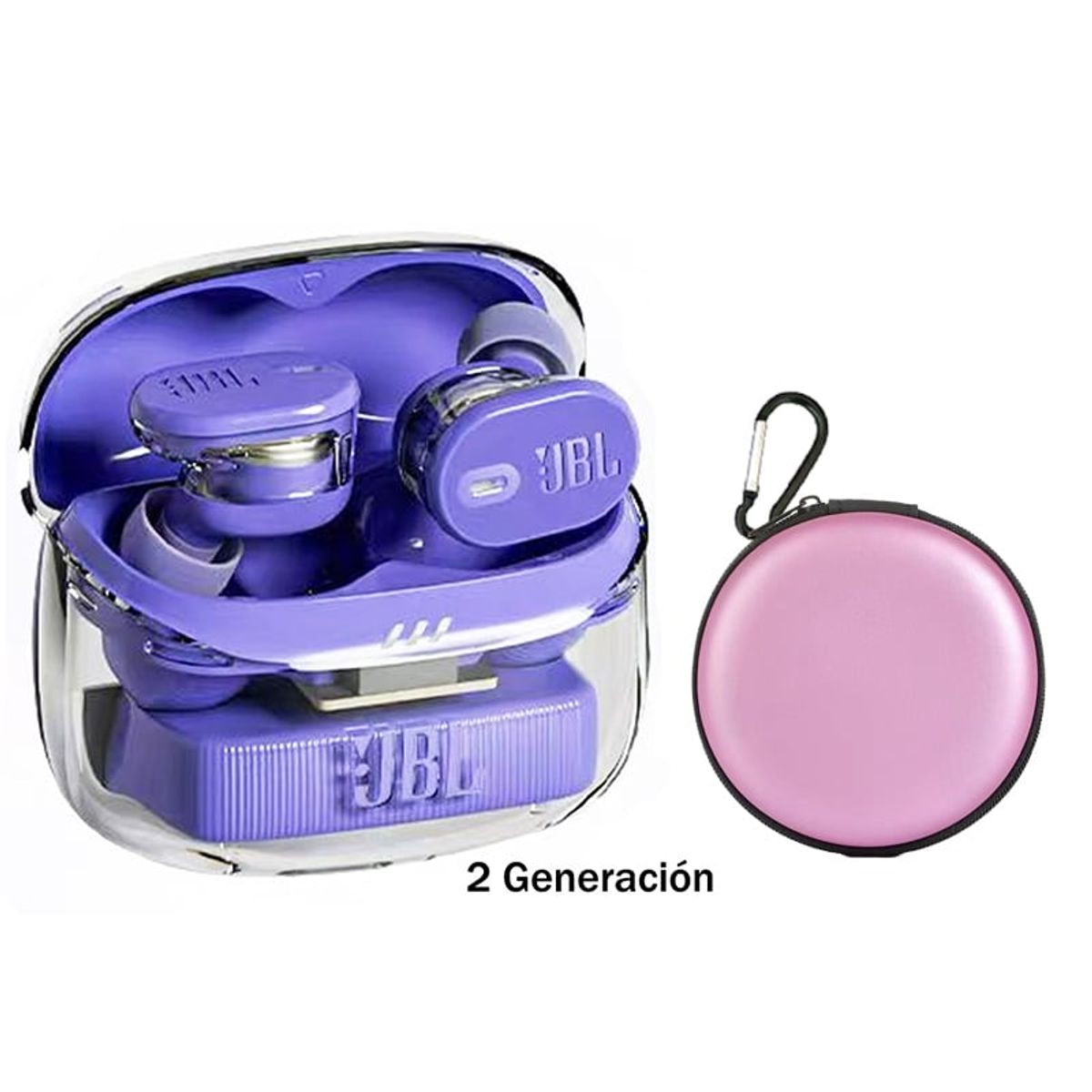 JBL - JBL Tune Buds 2 Auriculares inalámbricos sonido Pure-Morado y Estuche