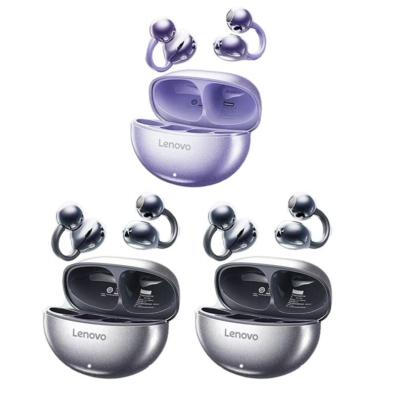 LENOVO - Set 3 Audífonos Lenovo TA140  Tws Bluetooth 5.4-2Negro y 1Morado