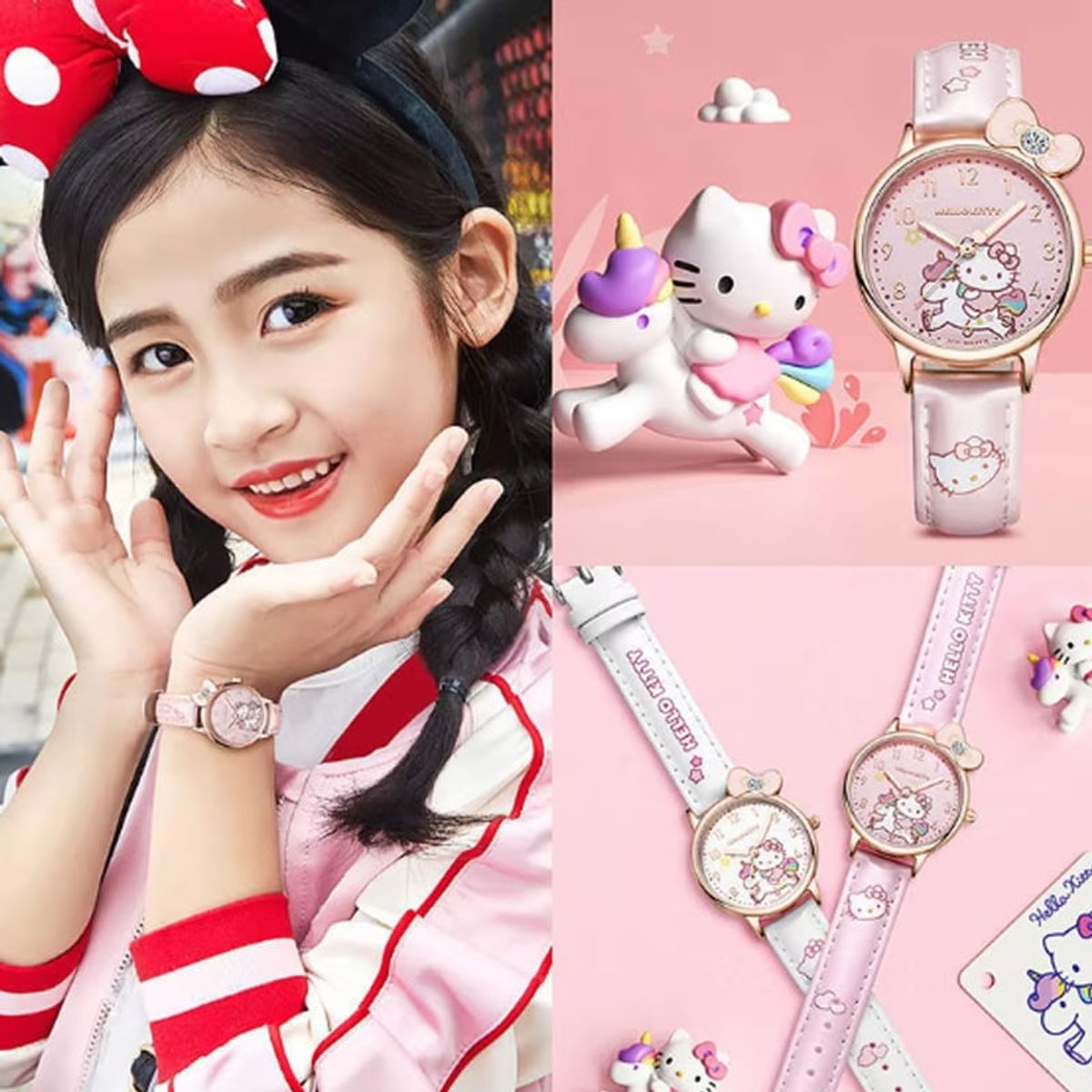 OVOTOUMI - Reloj Kuromi Correa Magnética Piedras preciosas-Morado