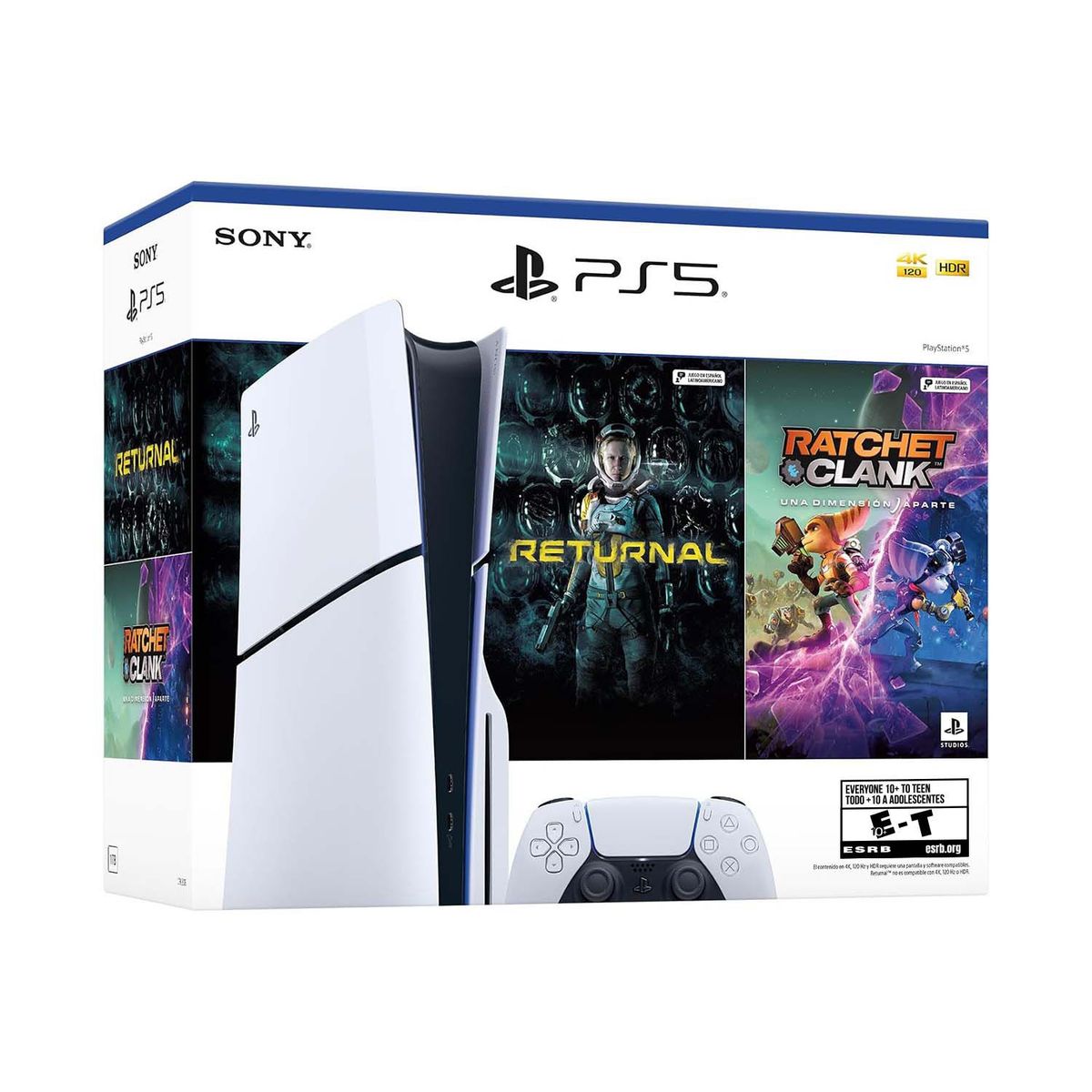 SONY - Consola PS5 Slim con Lectora Bundle Ratchet & Clank + Returnal 1TB SSD