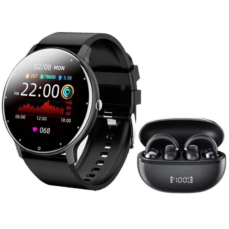 HAYLOU - Haylou AirFree-Negro Audífonos y Toumi Fit 2-B Reloj inteligente