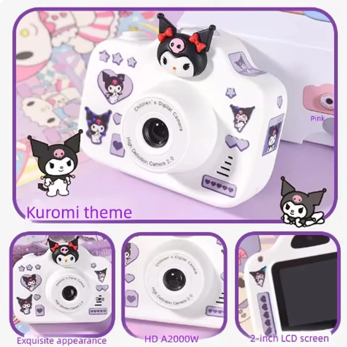 SANRIO - Toumi Cámara Melody Digital HD de 20 mp1080p MP3 TF-Rosa