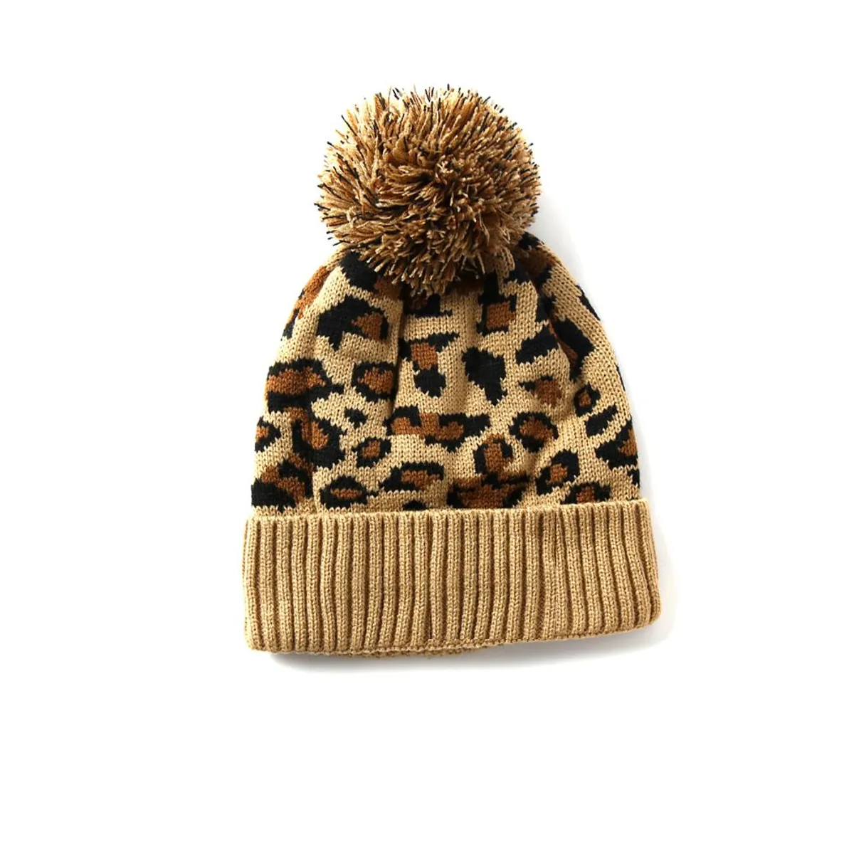 KAST PE - Leopard Print -Beanie Chullo Para Mujer - Beige