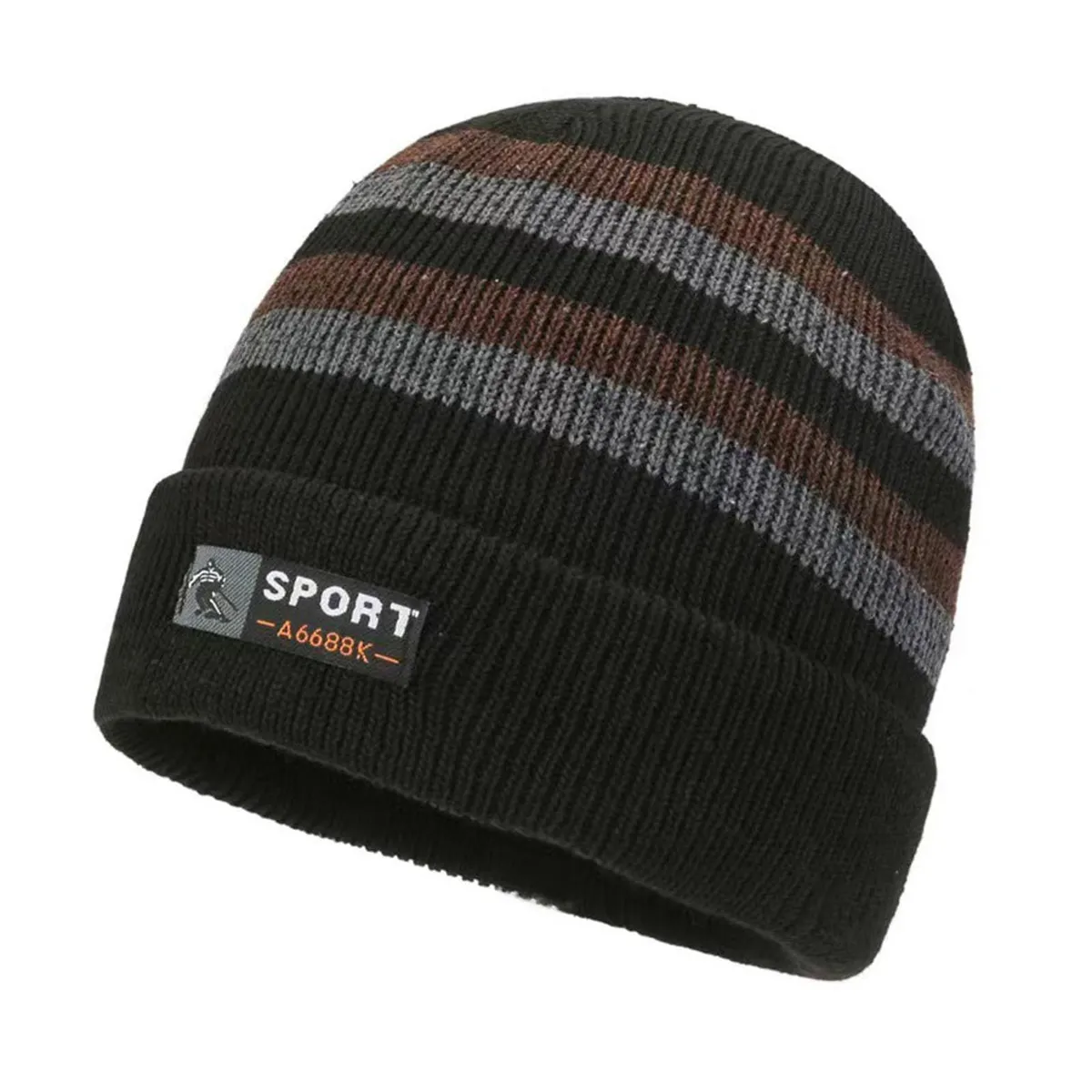 KAST PE - Beanie Chullo Esqui Sports con rayas - Marrón