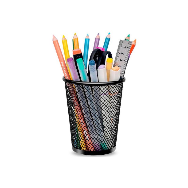 Organizador De Escritorio Metálico CABLEPELADO - Portalápices 20x10 Cm, Negro