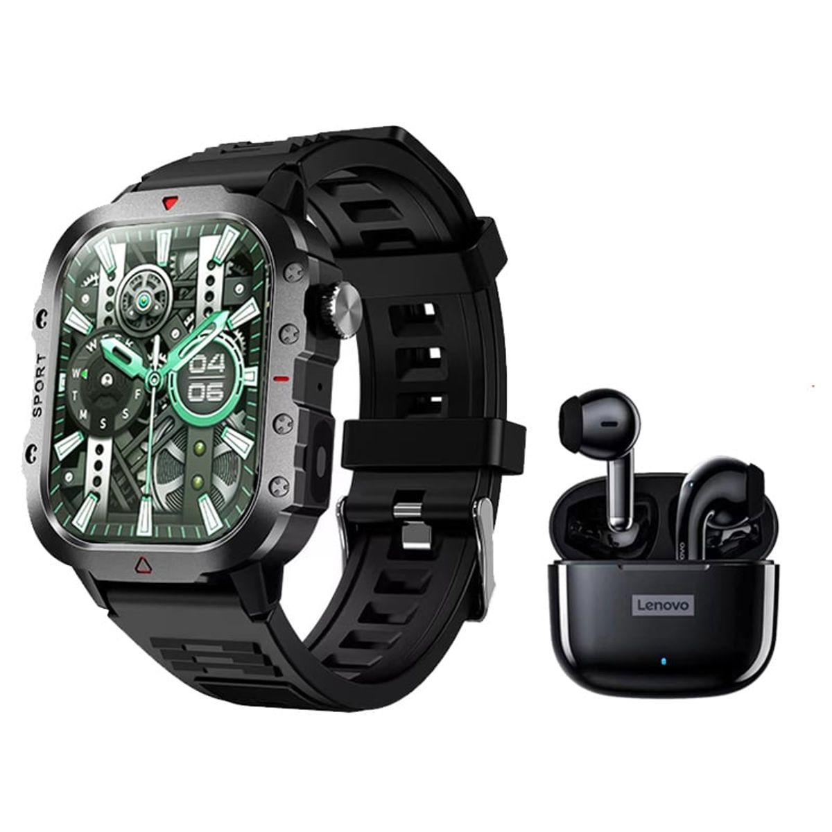 LENOVO - Audífonos Lenovo LP40 Pro-Negro y Toumi GT-K reloj inteligente