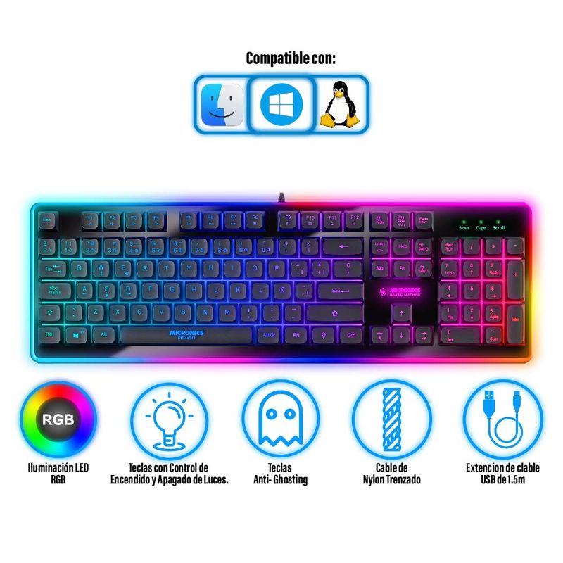 MICRONICS - TECLADO MICRONICS FISHER MIC K801R