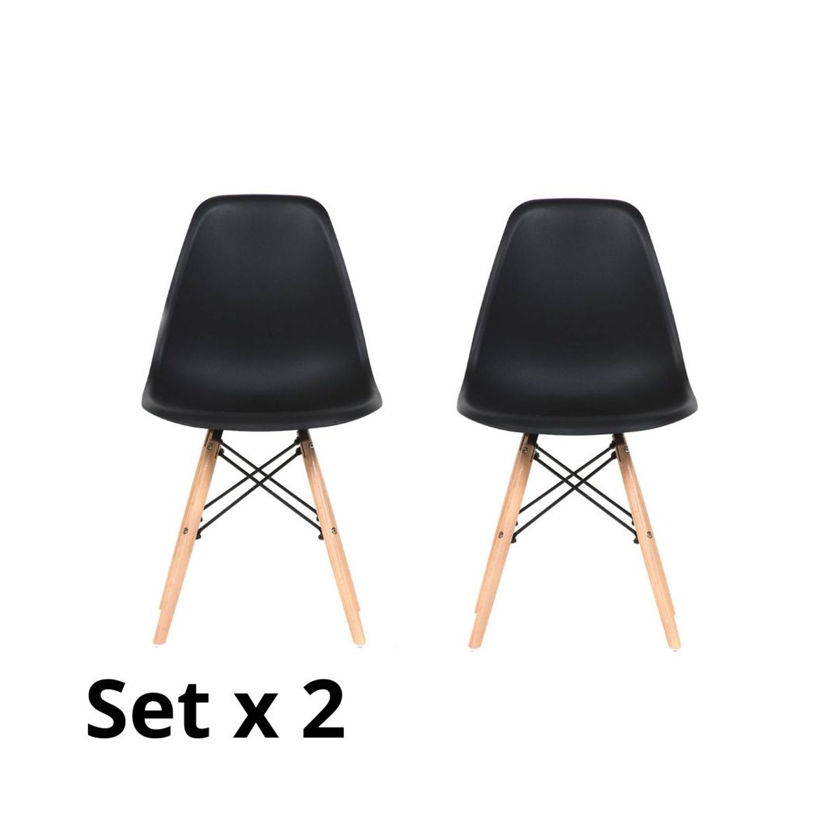 MOBELART - Set x 2 Sillas Diseño Eames BE Negro möbelArt