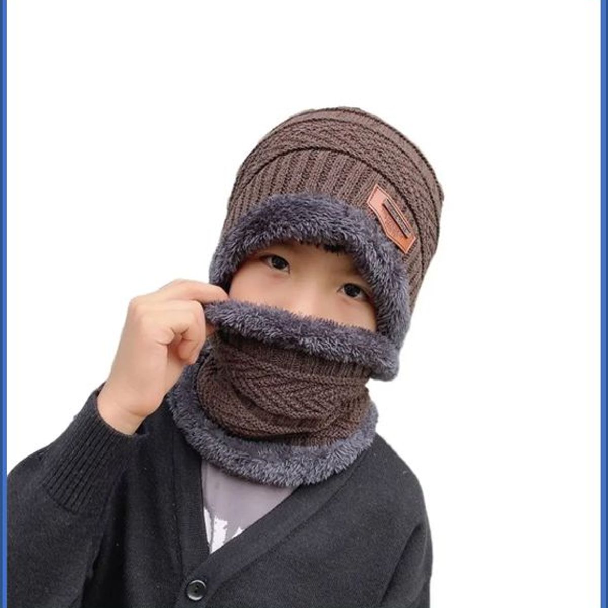 GENERICO - Gorrito con cuello para niños invierno