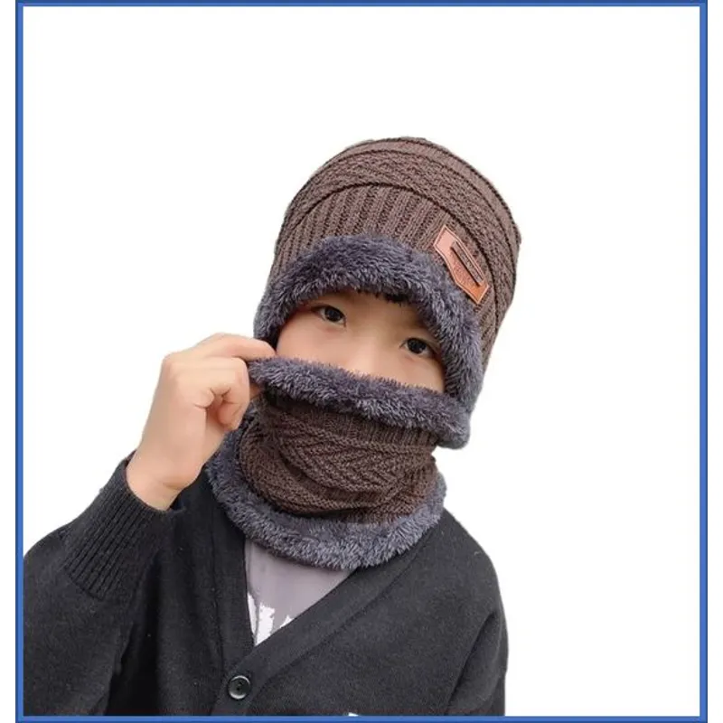 GENERICO - Gorrito con cuello para niños invierno