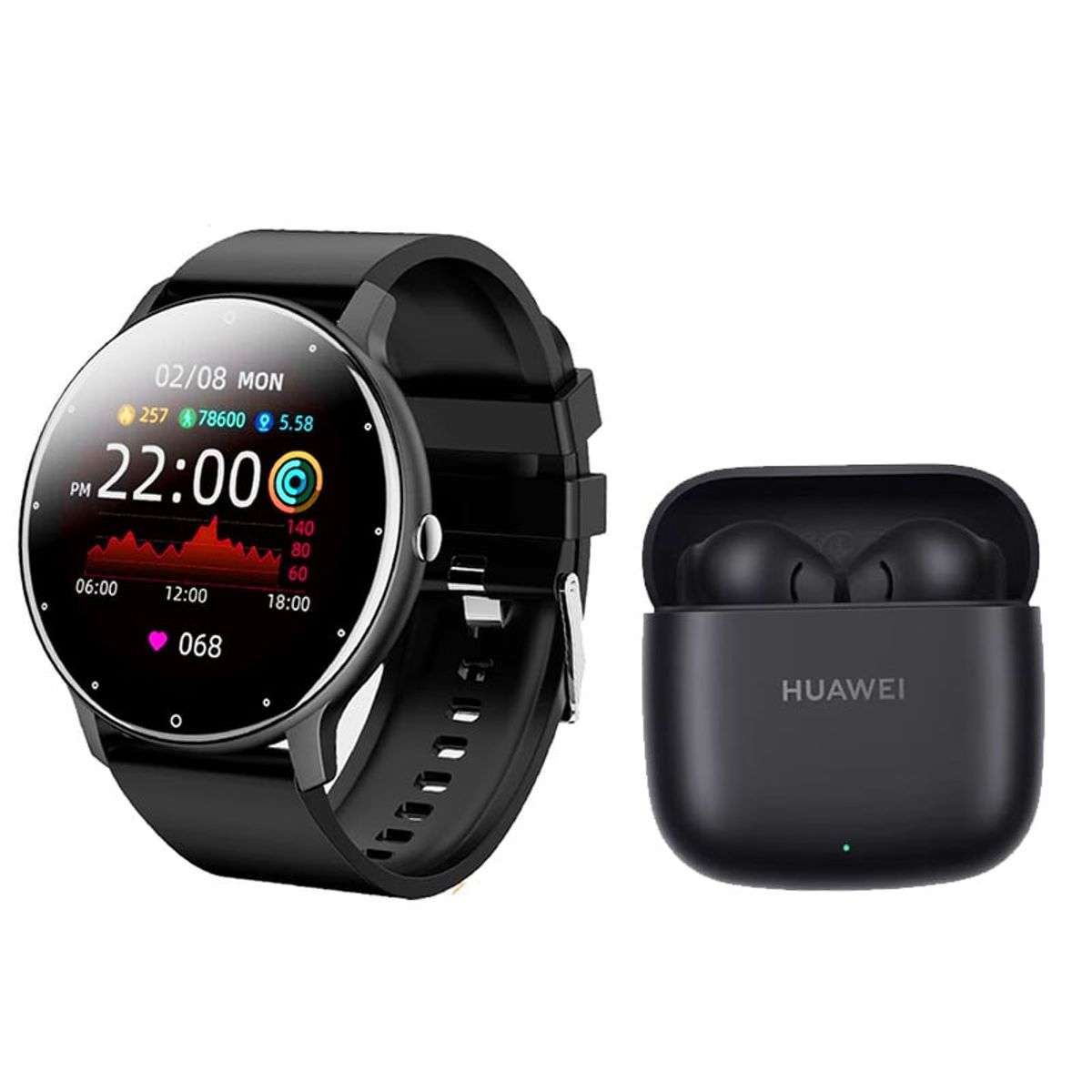 HUAWEI - HUAWEI Freebuds se 2 Audífono-Negro y Toumi Fit 2-P Reloj inteligente