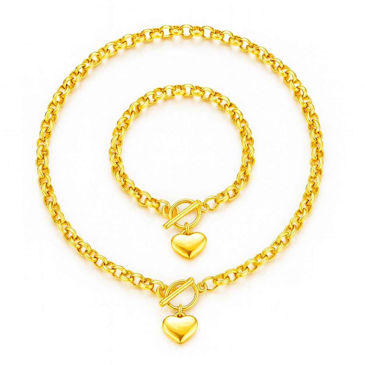 GENERICO - Collar y Pulsera Corazón Mujer