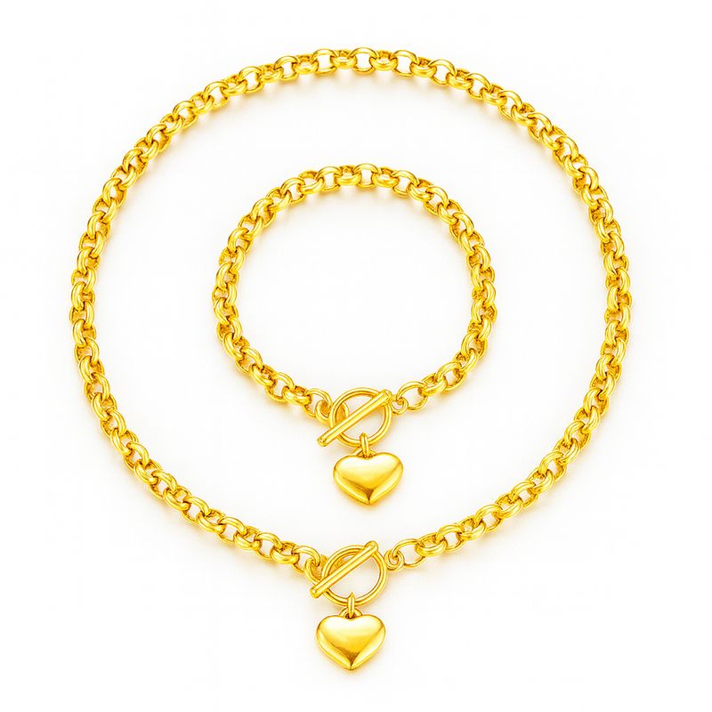 GENERICO - Collar y Pulsera Corazón Mujer