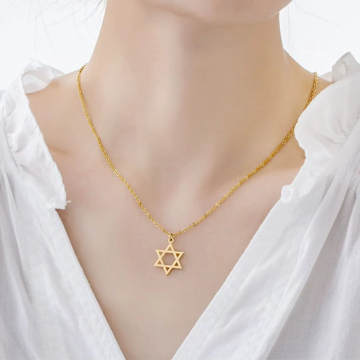 GENERICO - Collar Colgante Estrella de David Mujer