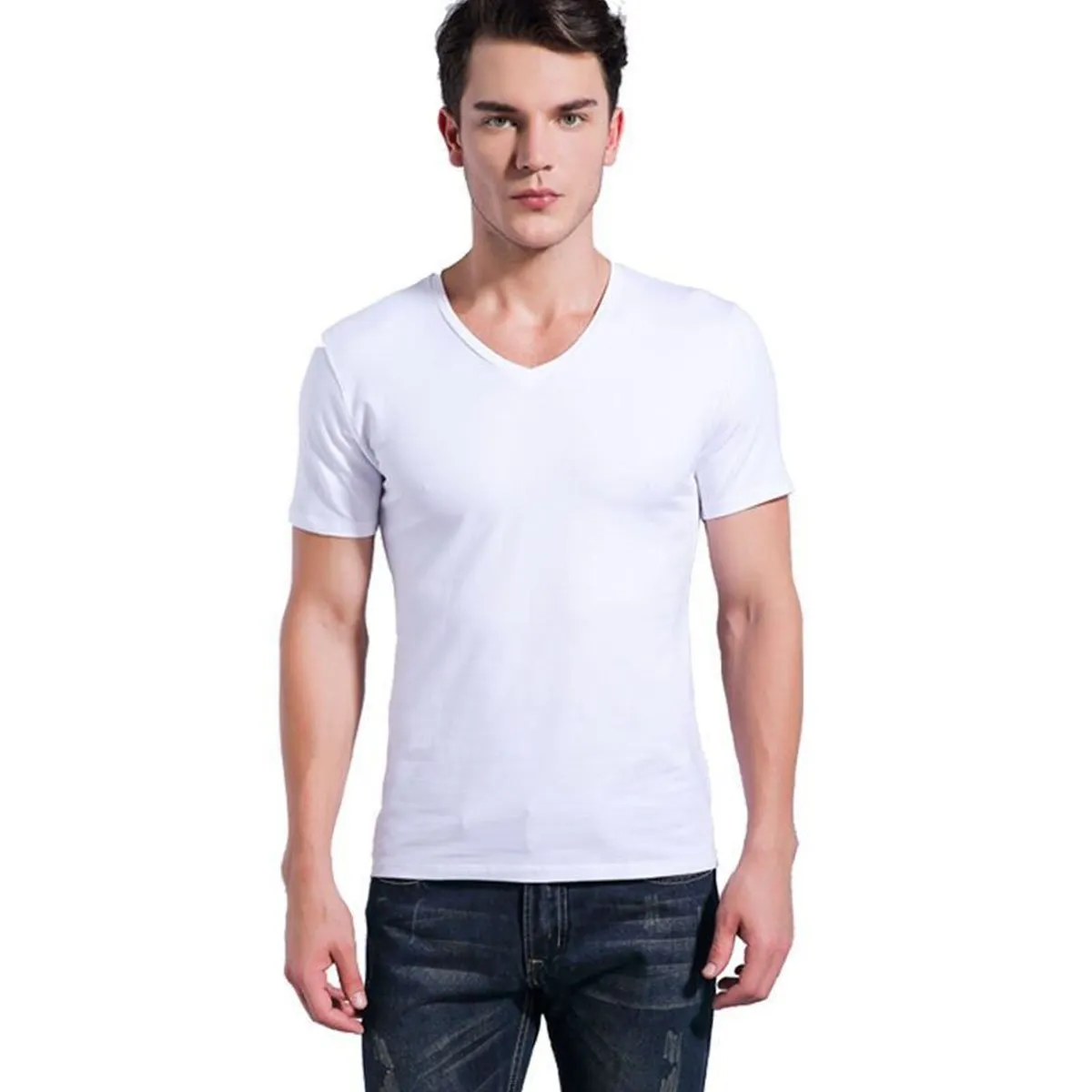 BAALATHKKO5 - Cuello en V Polo Manga Corta Hombre