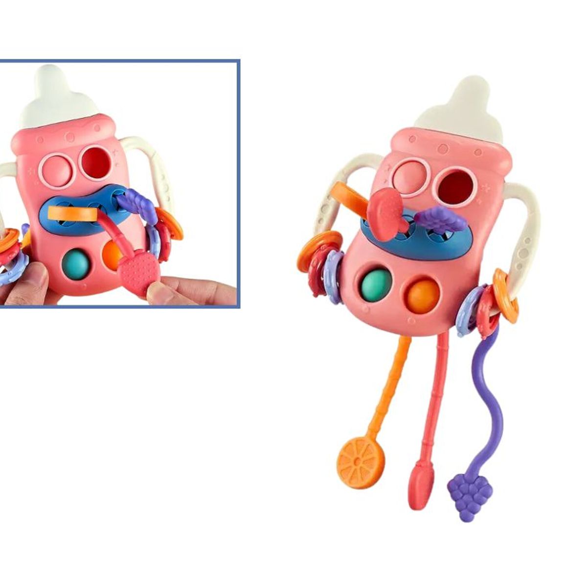 GENERICO - JUGUETE CUERDA SENSORIAL PARA BEBÉ COLOR ROSADO