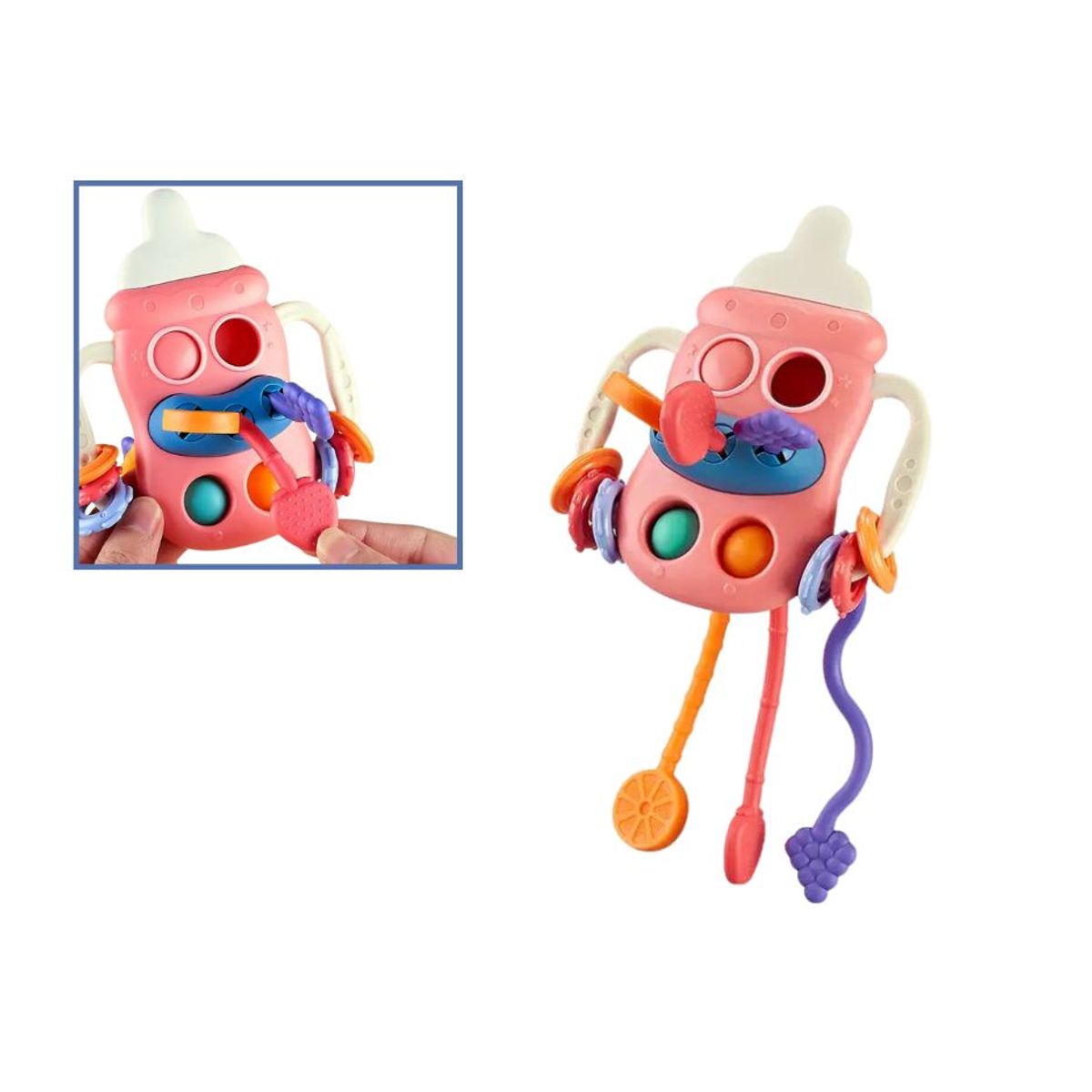 GENERICO - JUGUETE CUERDA SENSORIAL PARA BEBÉ COLOR ROSADO