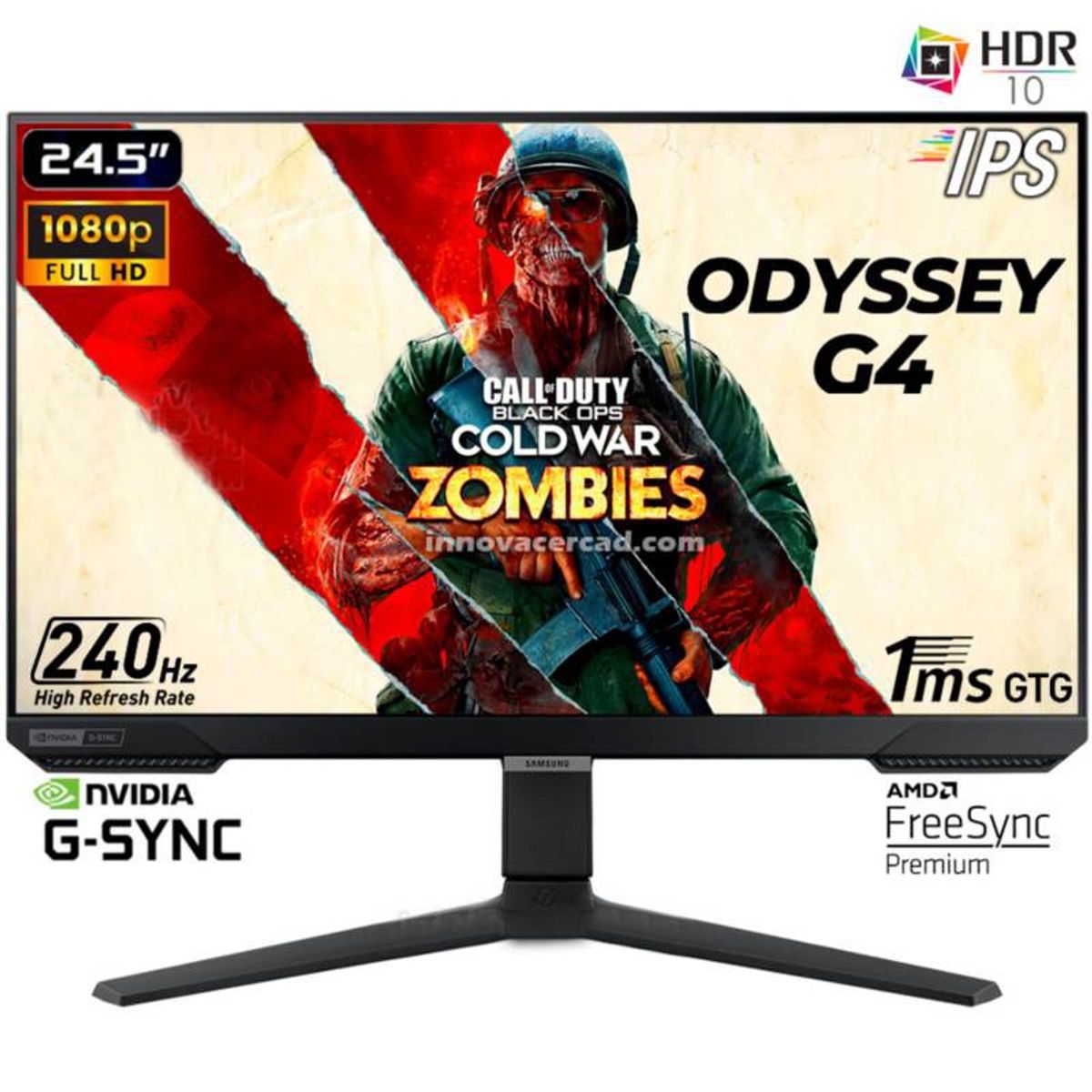 SAMSUNG - MONITOR 240HZ 1MS SAMSUNG 25 HDR10 G-SYNC FreeSync PREMIUN PIVOTE GIRA