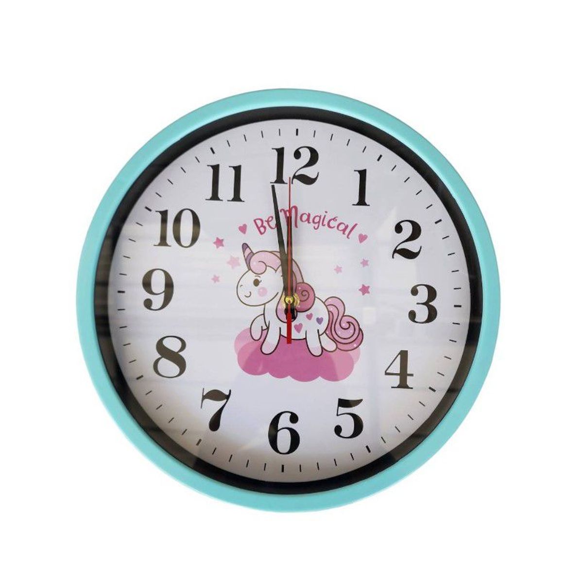 GENERICO - Reloj de pared de 30cm con dibujos - Celeste