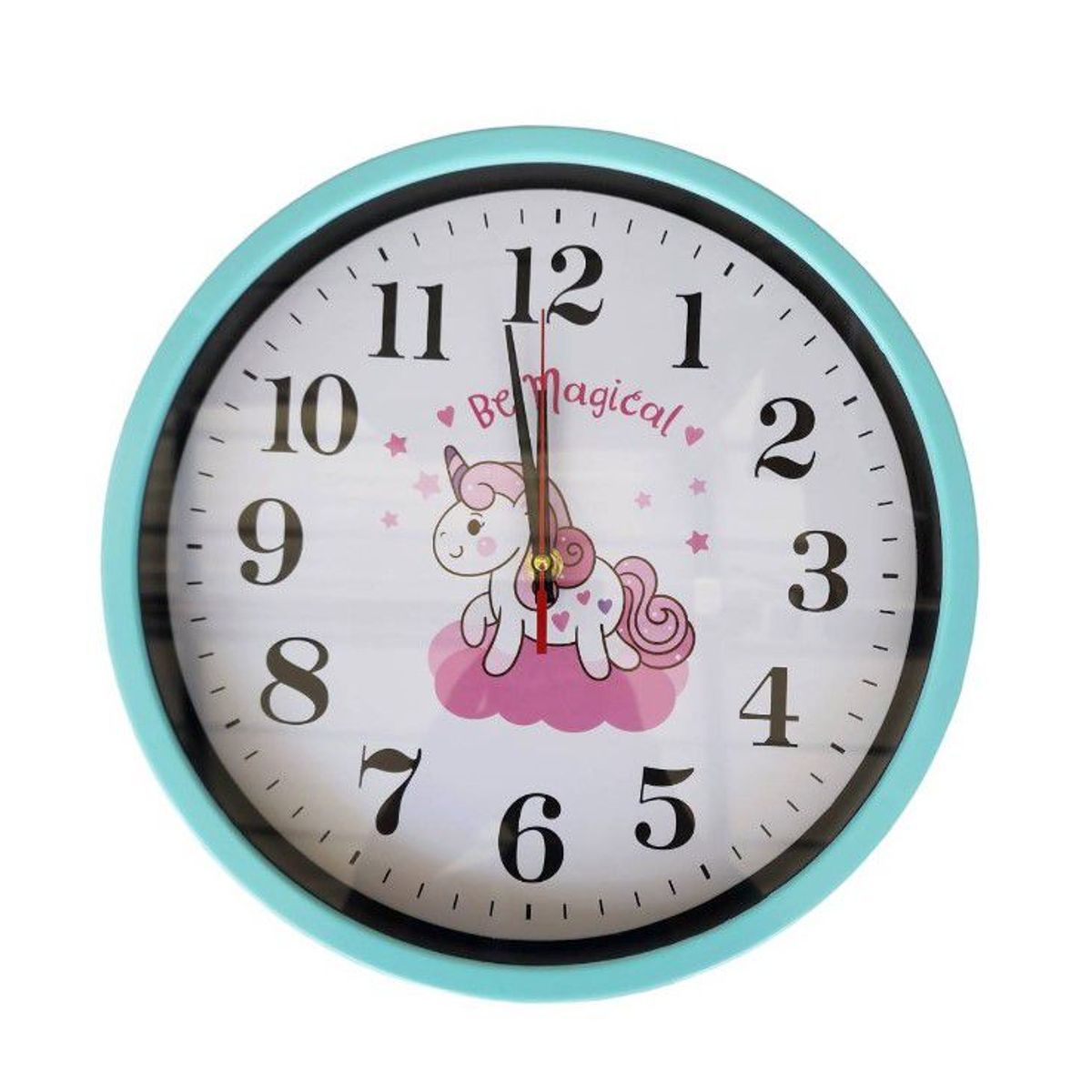 GENERICO - Reloj de pared de 30cm con dibujos - Celeste