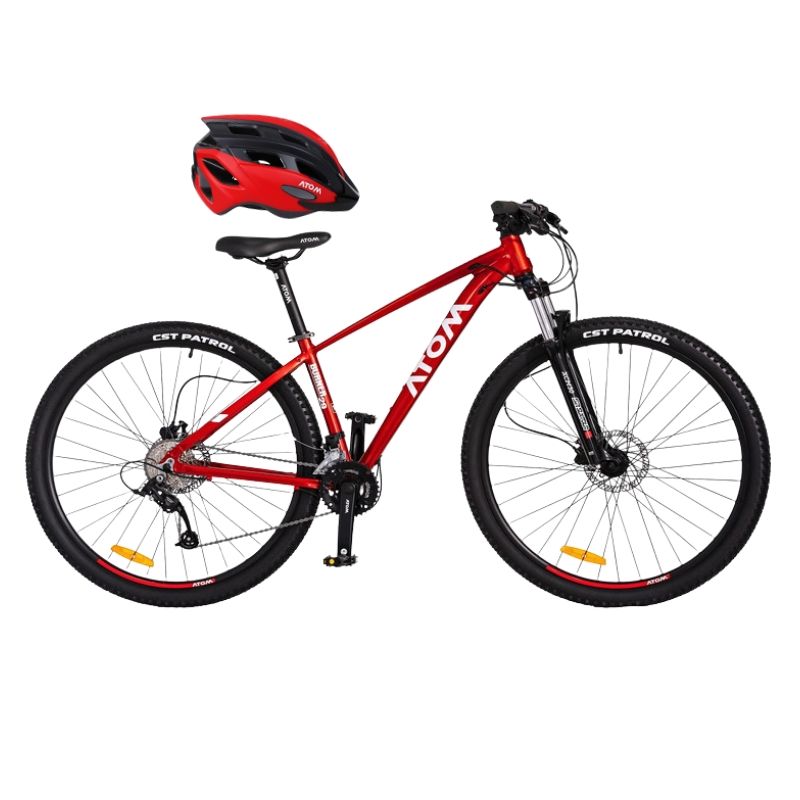 ATOM - BICICLETA ATOM BURNER ARO 29 TALLA 18 ROJO GLOSS + CASCO ROJO