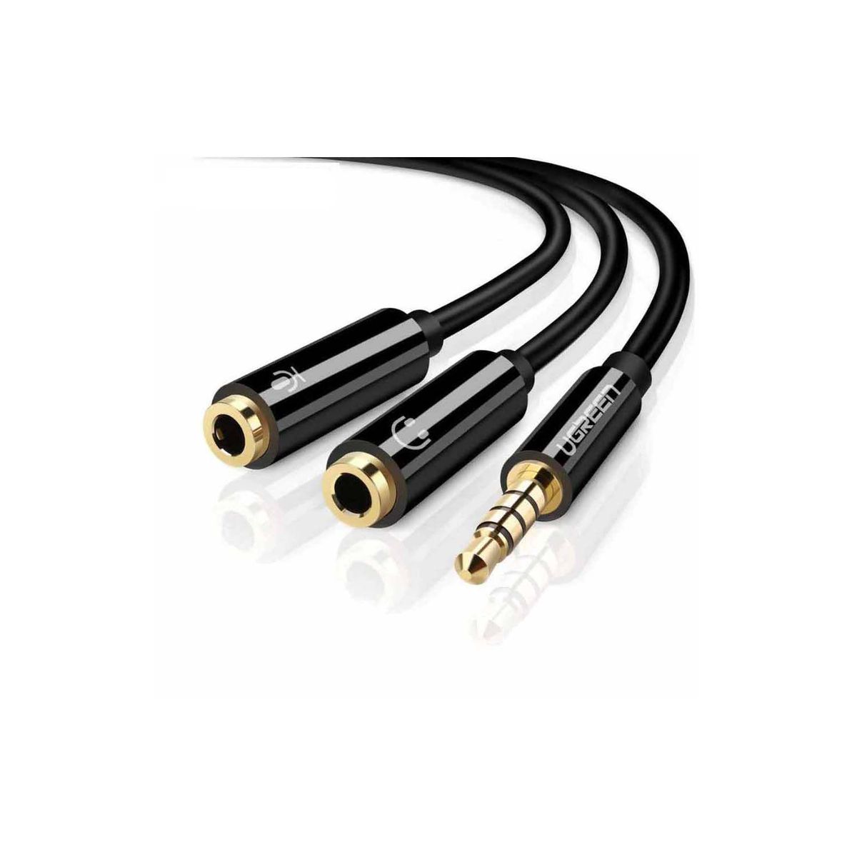 UGREEN - Cable Ugreen De Audio Auxiliar Jack X1 A X2 Hembra 3.5 30620 Black