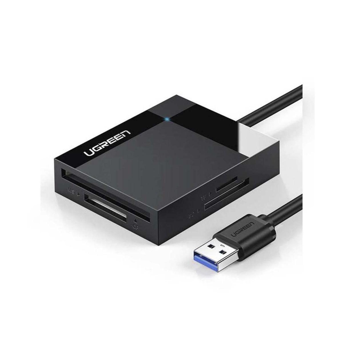 UGREEN - Hub Ugreen Usb 3.0 4 In 1 Card Reader-50Cm Sd/Tf/Ms/Cf 30333- Black