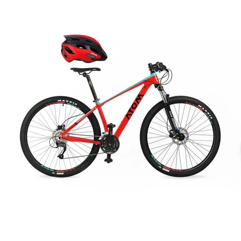 ATOM - BICICLETA ATOM BURNER ARO 29 TALLA 18 ROJO + CASCO NEGRO