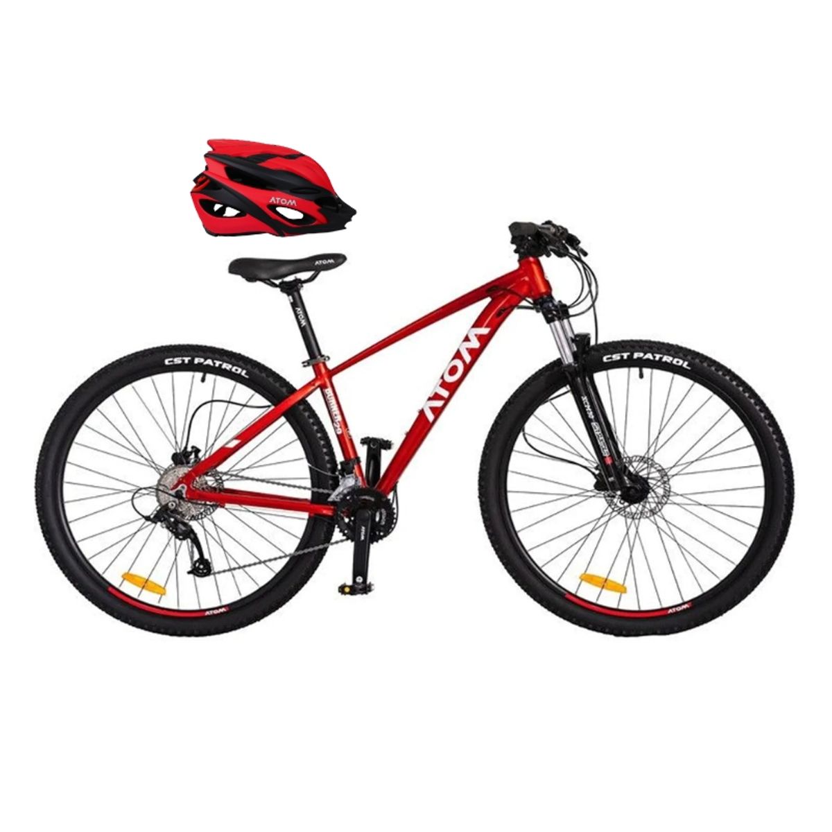 ATOM - BICICLETA ATOM BURNER ARO 29 TALLA 16 ROJO GLOSS + CASCO ROJO