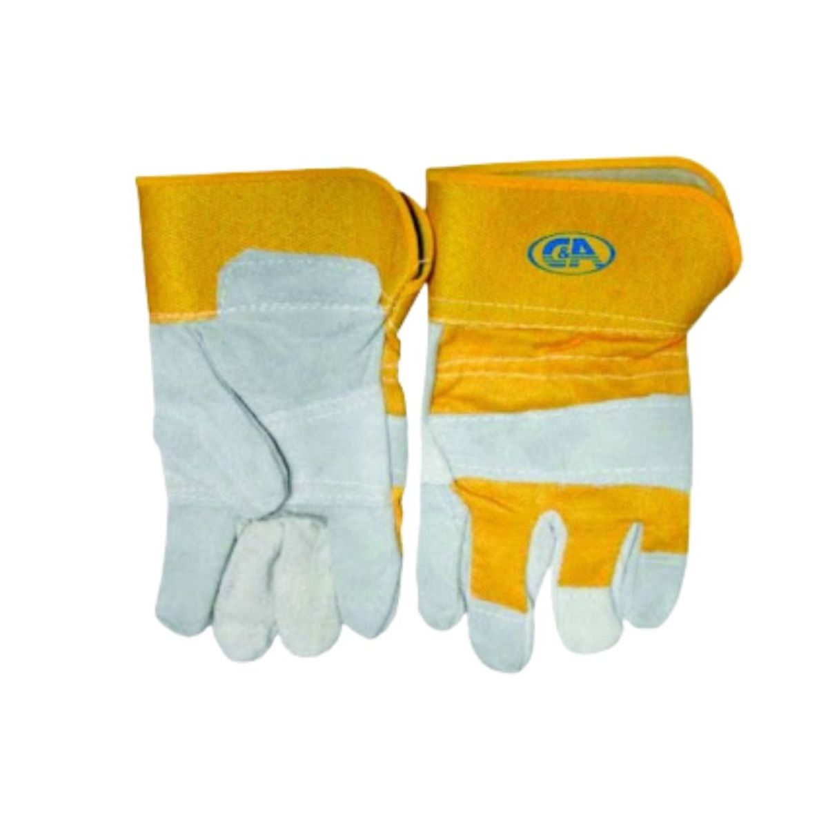 C AND A TOOLS - Guante de Cuero Reforzado C&A - Gris  Amarillo