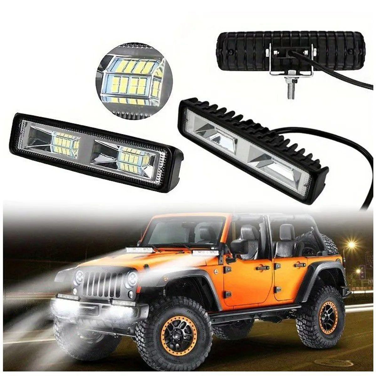 GENERICO - Neblinero Led 36w luz fija y estrobo 1pcs