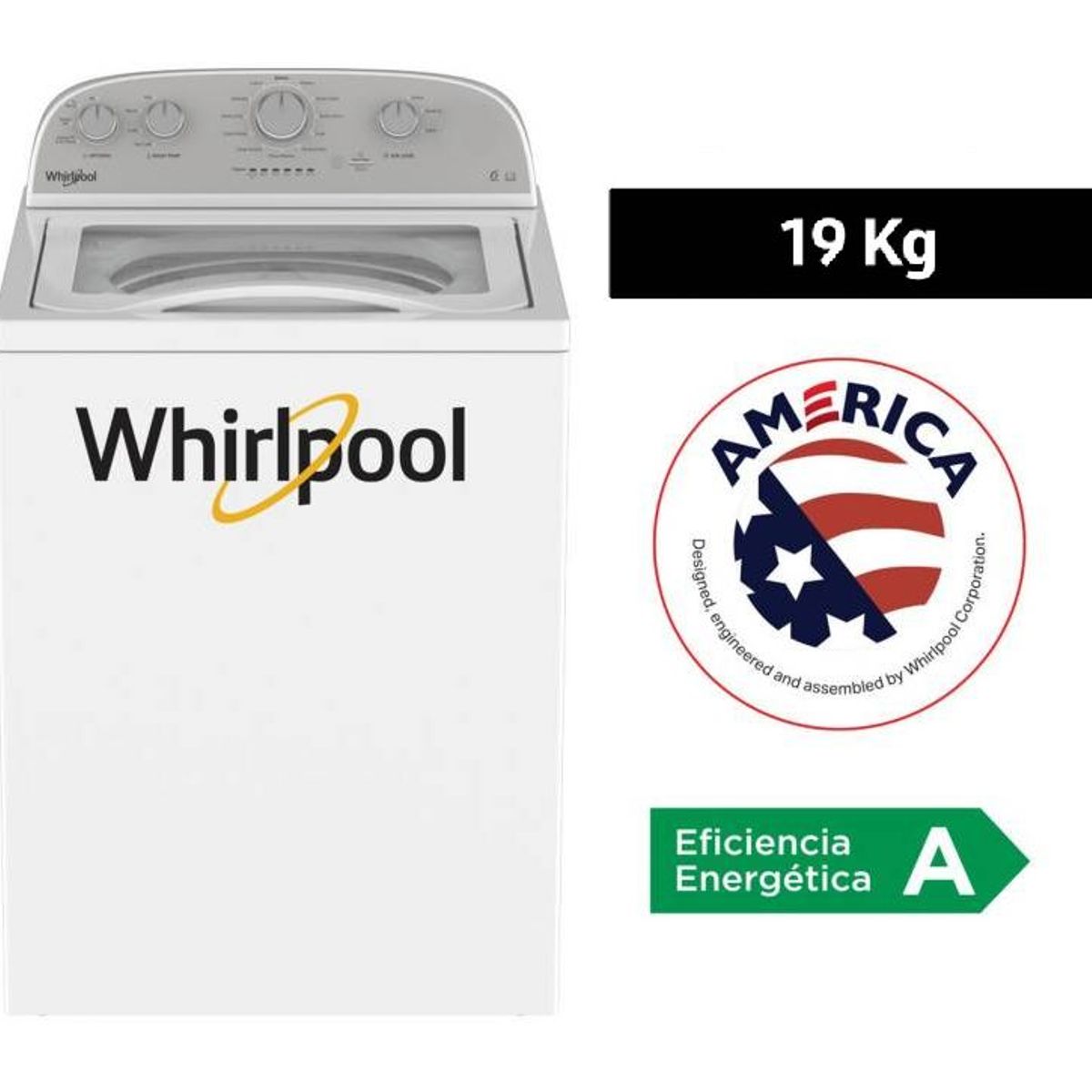 WHIRLPOOL - Lavadora Carga Superior Whirlpool 19 Kg Blanco 4GWTW1955LW